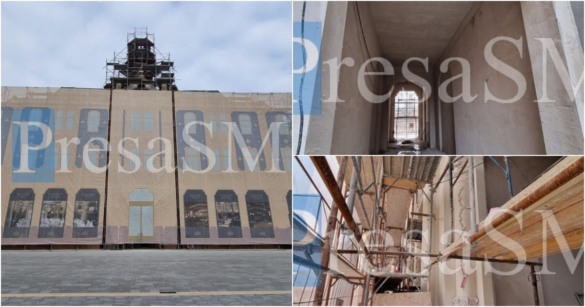 FOTOGALERIE. Când se va deschide Hotelul Dacia. Primar: "Se poate observa deja nuanța de culoare, cum va arăta fațada"