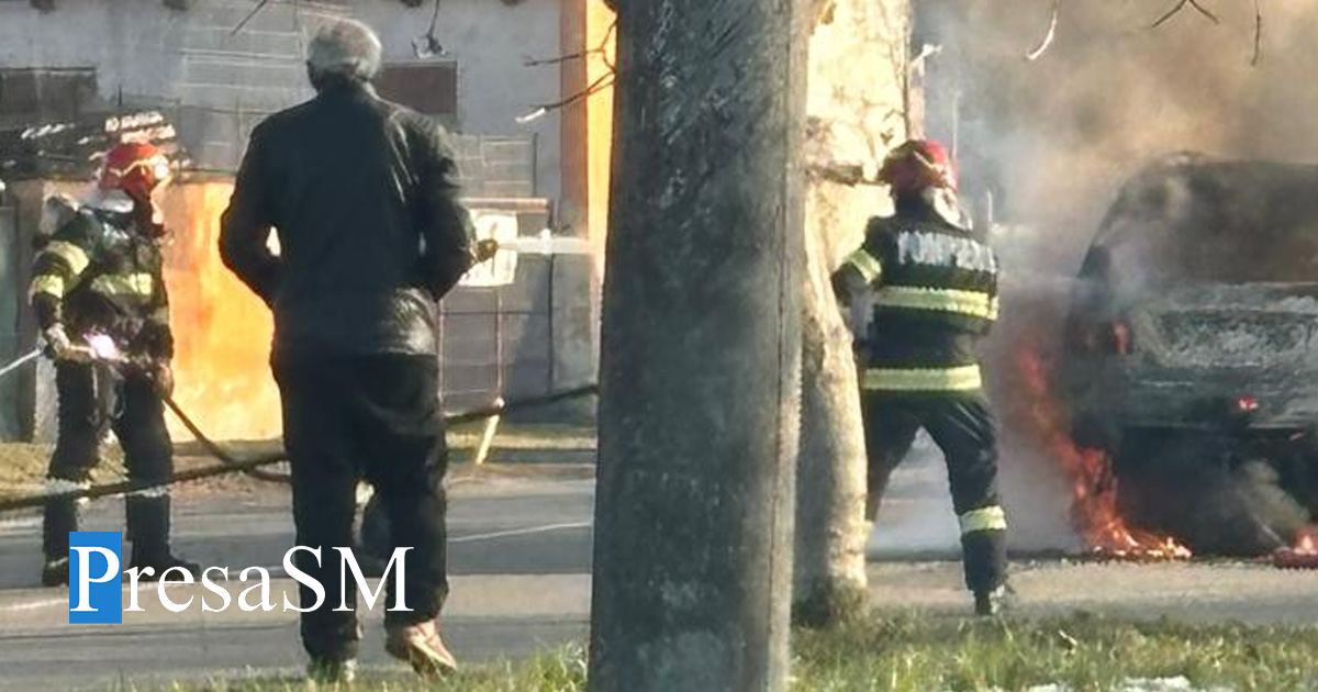Incendiu la un autoturism din municipiul Satu Mare. Intervin Pompierii