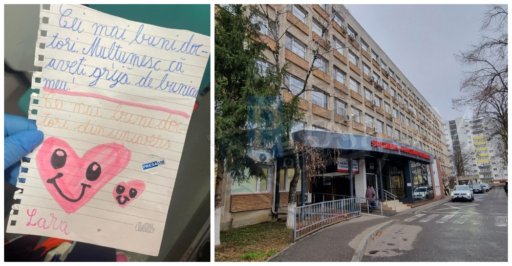 FOTO. Mesajul emoționant al unei fetițe pentru medicii din Satu Mare