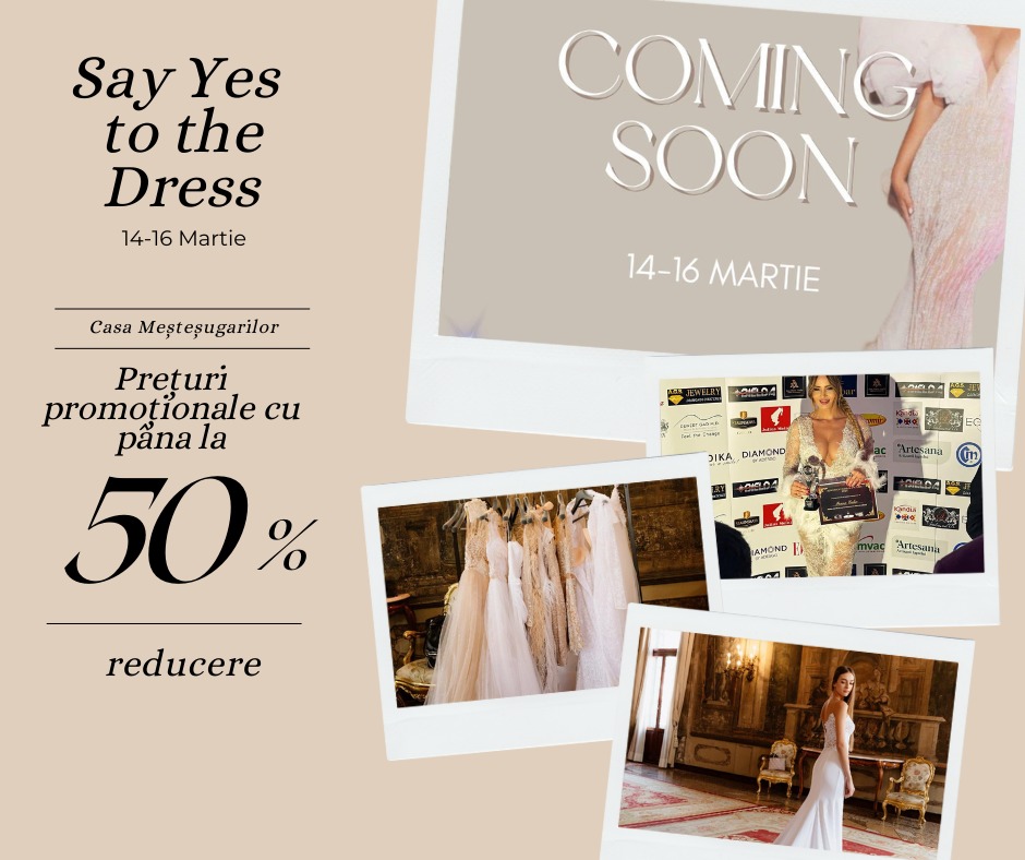 Notează-ți data în calendar pentru "Say Yes to the Dress", locul unde miresele își găsesc rochia potrivită: 14-16 Martie