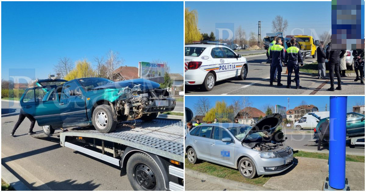 FOTO. Accident pe Drumul Botizului. Mașină proiectată în totem. Cum s-a petrecut totul