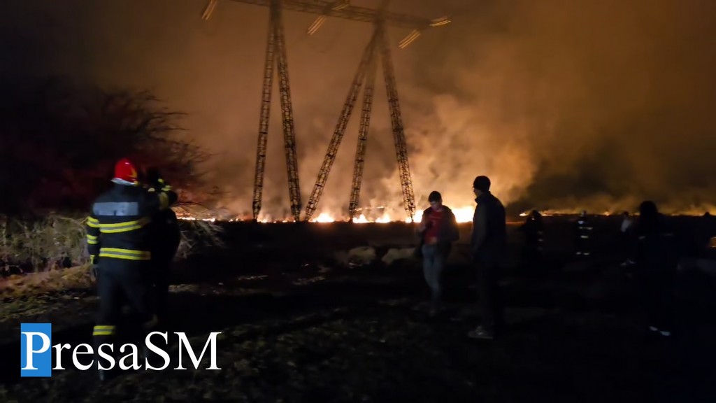 FOTO/VIDEO Incendiu uriaș între Crucișor și Măriuș: Flăcările se văd de la mare depărtare