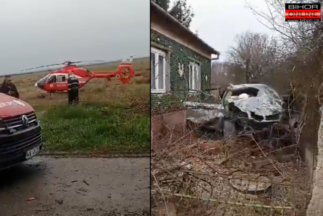VIDEO. Accident teribil, patru victime. Un șofer a ajuns cu mașina în curtea unei case din județul vecin