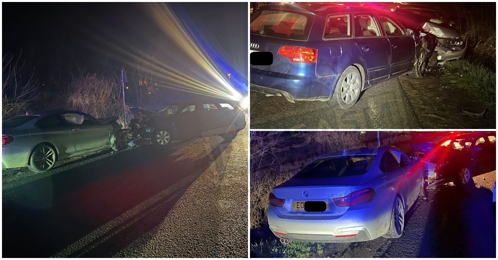 FOTO/VIDEO. Accident frontal în județul Satu Mare, cu mai multe victime! Trei adulți și un copil la Urgență