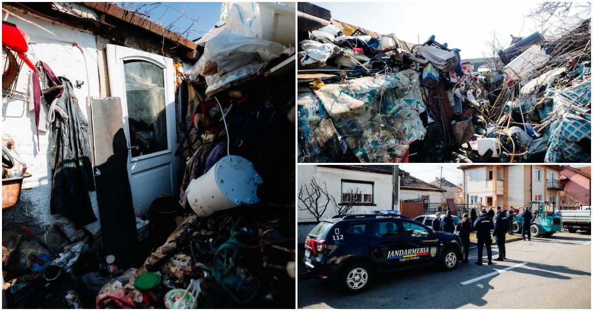 FOTOGALERIE. Un adevărat focar de infecție. Tone de gunoaie în curtea unui sătmărean. Primăria a făcut curățenie cu forța