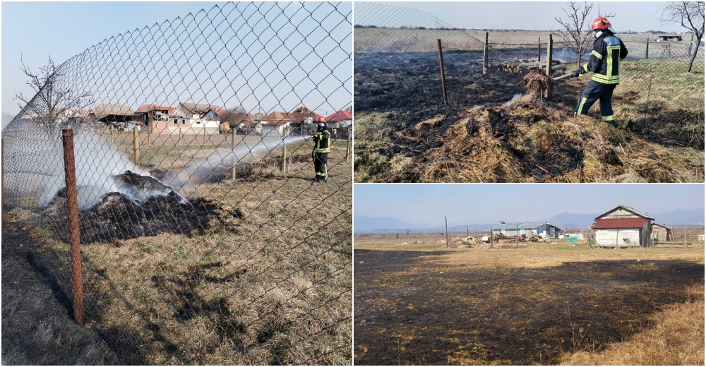 FOTO/VIDEO. Incendiu pe mai multe hectare. Case din Satu Mare în pericol!