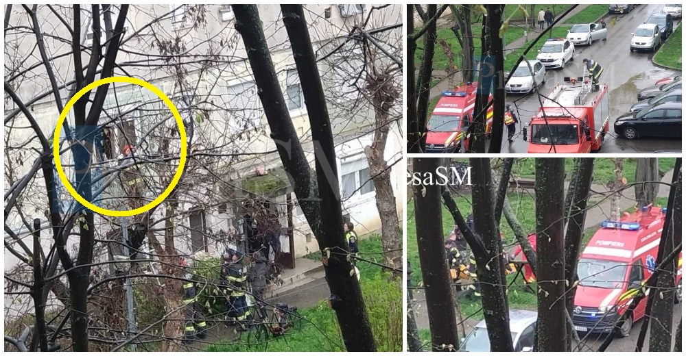 FOTO/VIDEO. Intervenție salvatoare a Pompierilor în Satu Mare. Au intrat pe geam, într-un apartament