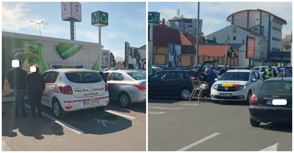FOTO. Scandal în parcarea Kaufland. Șofer cu ”handicap” agresiv cu un angajat care încerca să facă ordine