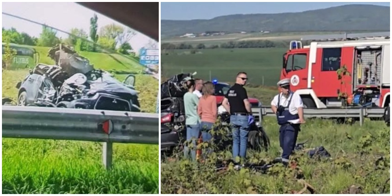FOTO/VIDEO. TRAGEDIE cu 3 morți! Mașină din județul vecin făcută praf pe o autostradă din Ungaria