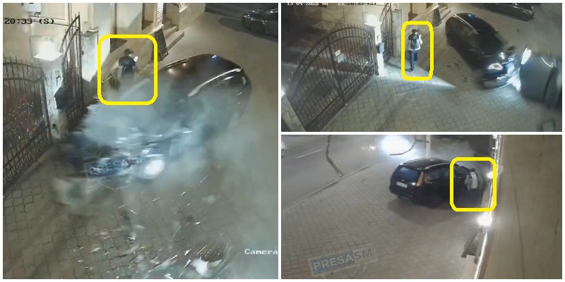 FOTO/VIDEO. Pieton la câțiva cm de tragedie în Satu Mare. Cinci mașini distruse de un șofer beat