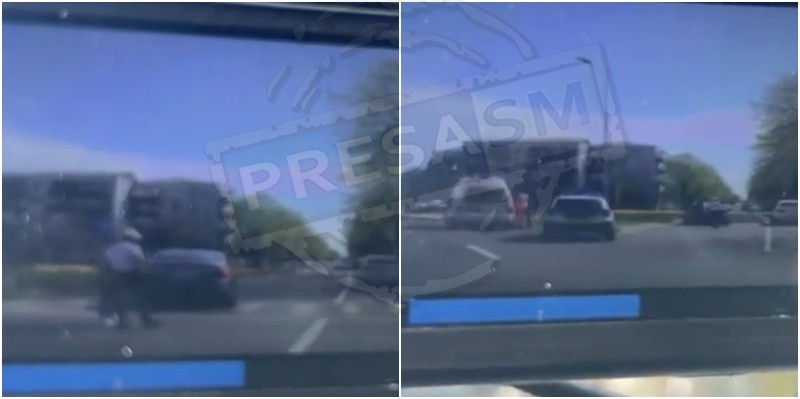 VIDEO. Accident rutier în noul sens giratoriu din Cartierul Micro 17: un biciclist a fost acroșat de un autoturism