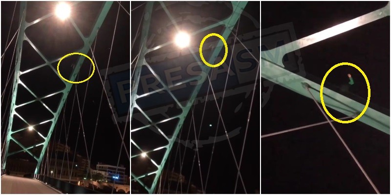VIDEO. Teribilism de Paște. Un tânăr beat a escaladat pasarela din Satu Mare. Mobilizare a Poliției