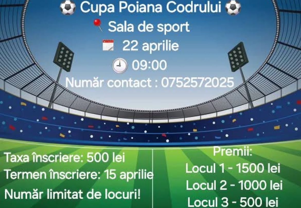 Înscrieri la Cupa Poiana Codrului 2025: Competiția sportivă a primăverii își așteaptă competitorii!