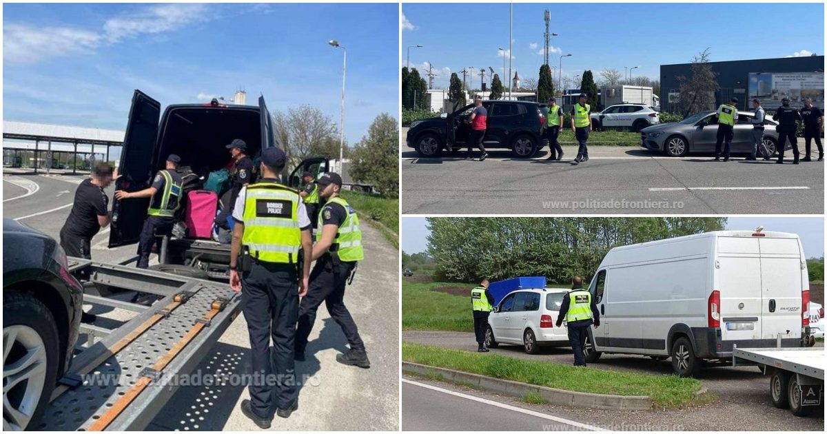 FOTO. Filtre ale frontieriștilor pe drumurile sătmărene ce duc către Petea și Urziceni. Un șofer s-a ales cu dosar penal, alți 13 au fost amendați
