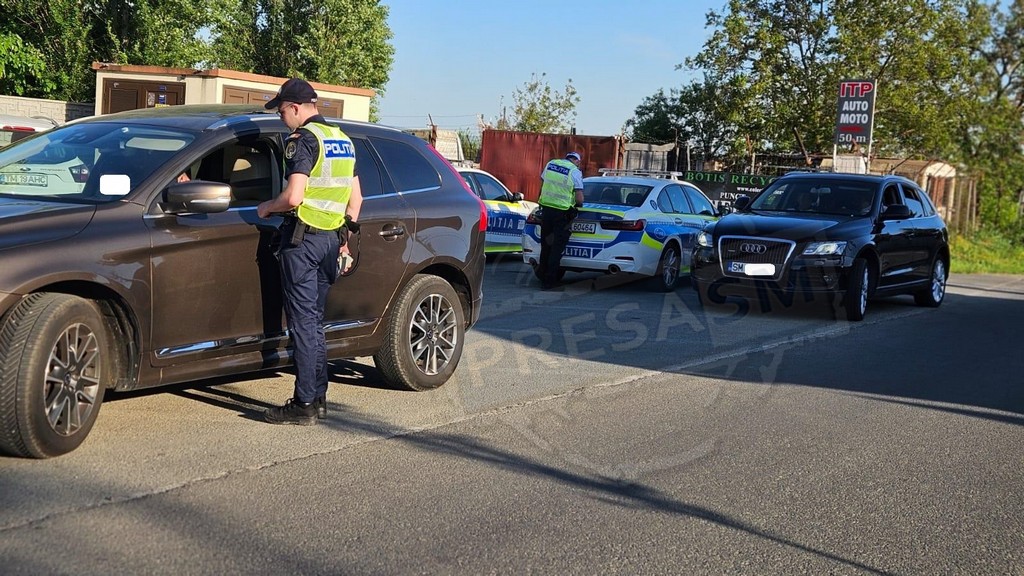 FOTO. Razii uriașe de 1 Mai în Satu Mare: Poliția a ieșit pe șosele cu tot efectivul disponibil pentru a preveni accidentele rutiere