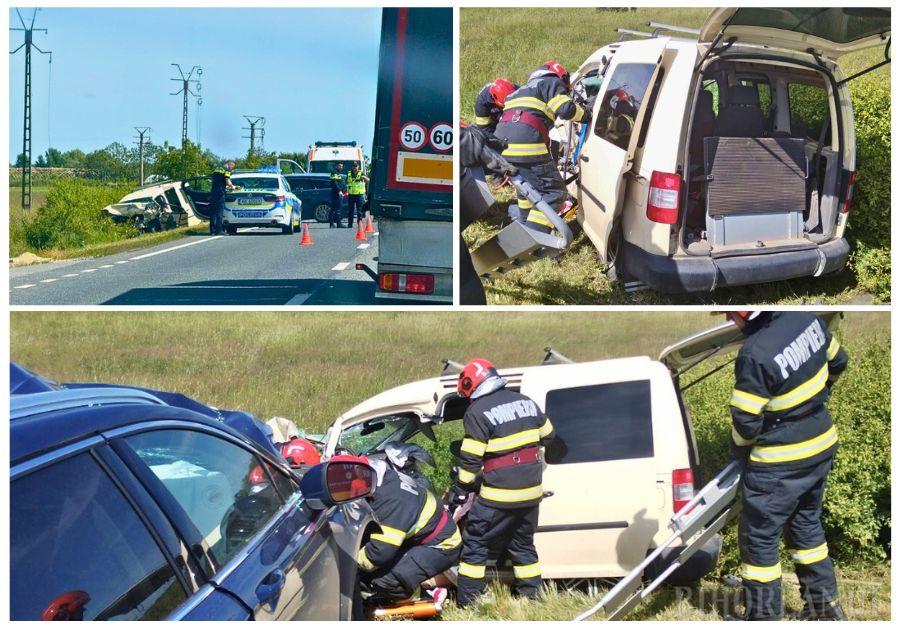 FOTO/VIDEO. Accident mortal pe DN 19, Oradea-Satu Mare: un bărbat de 65 de ani a murit după ce a rămas încarcerat