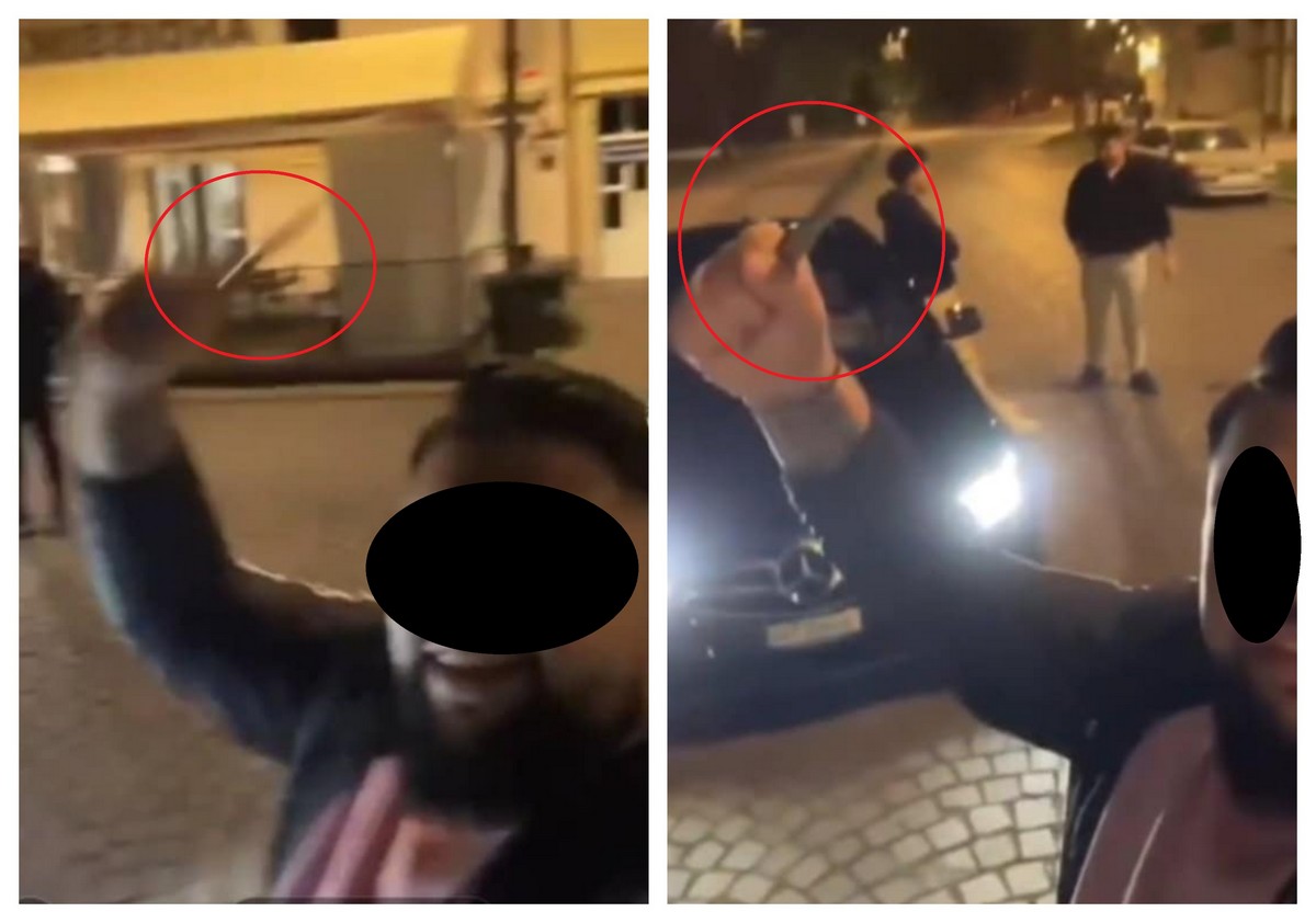 FOTO. ”Valoroșii” societății se amenință via Tik Tok. Flutură cuțite prin Carei, mesaje între clanuri