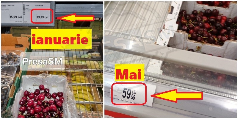 FOTO. Prețul cireșelor a scăzut cu 40% în Satu Mare :) Dar tot e nevoie de credit bancar pentru a le cumpăra