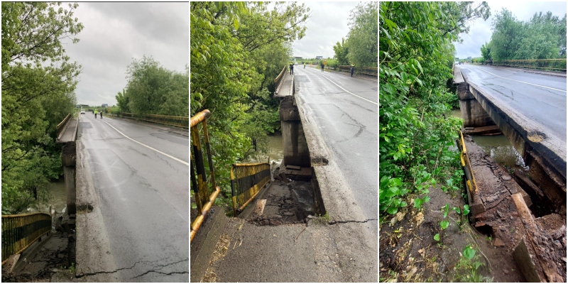 FOTO/VIDEO. S-a rupt un pod de pe centura municipiului Baia Mare. Circulația a fost închisă!