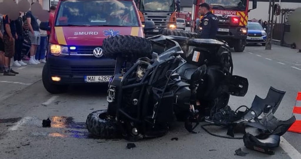 Accident grav în Satu Mare: Două victime după coliziunea dintre un autoturism și un ATV
