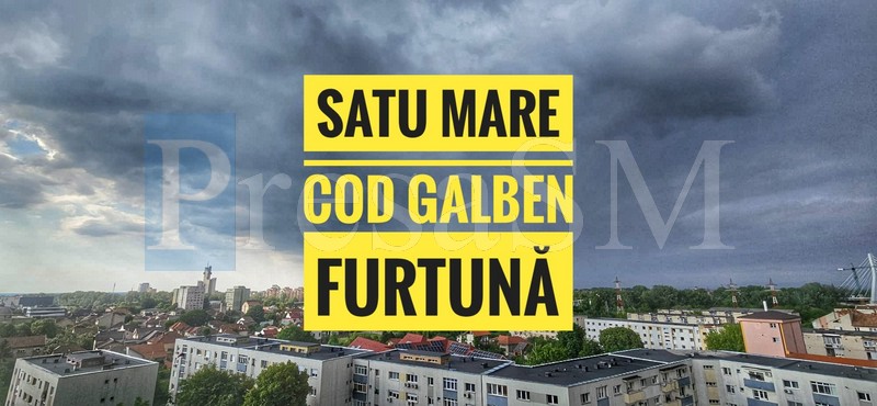 Cod galben de furtuni pentru Satu Mare. Când intră în vigoare avertizarea meteo