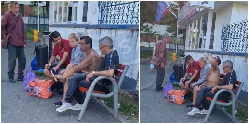 VIDEO. Femeie luată al pumni în fața Spitalului Județean. Paznicii nu au intervenit: „Să vină Poliția Locală”