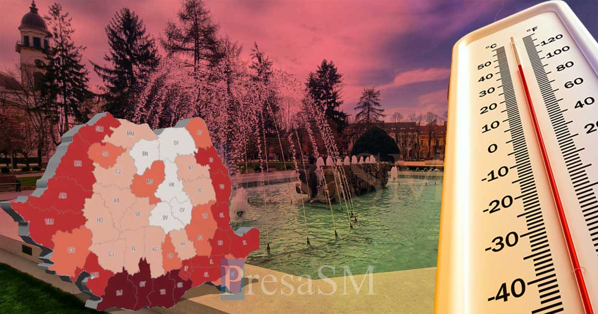 HARTĂ. Sătmărenii, tot mai expuși stresului termic. Care sunt cele mai ”fierbinți” județe ale țării
