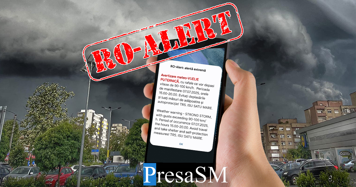 Cod roșu de vijelii la Satu Mare. Când intră în vigoare avertizarea meteo
