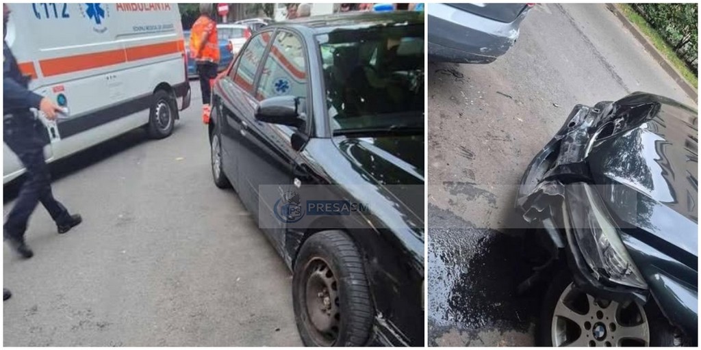 FOTO. Accident în lanț, în Micro 16. Un tânăr (19 ani) ar fi ignorat semnul de stop