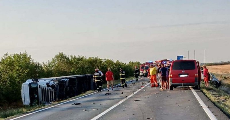 accident TIR rasturnat timis.jpg