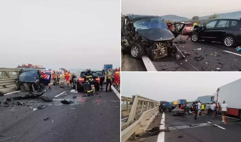 FOTO. Accident cumplit în țară. Şase victime, între care doi copii, după un impact între un TIR și trei mașini