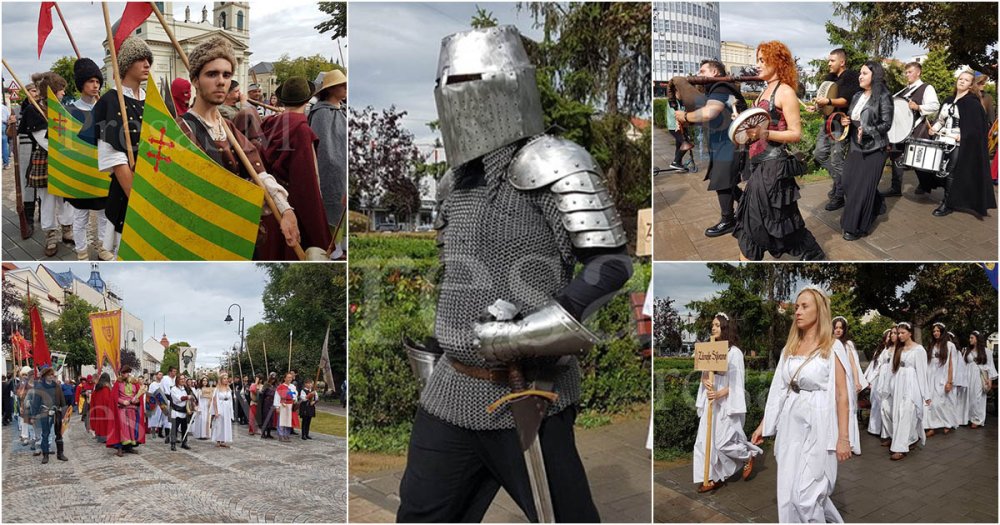 FOTO/VIDEO. Cavaleri, arcași și zâne, în acțiune! Paradă medievală pe străzile Sătmarului