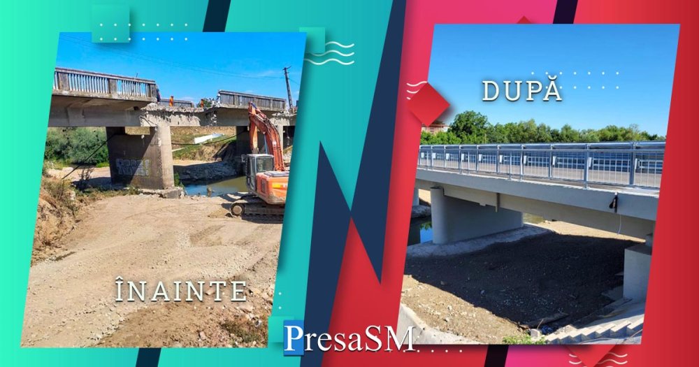 FOTO. Un alt pod din județ a fost consolidat. S-a modernizat și trecerea la nivel cu calea ferată
