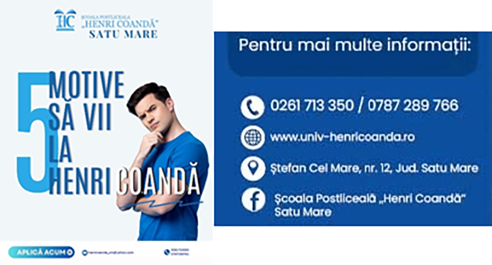 De ce să înveți meseria de asistent medical generalist la Școala Postliceală ”HENRI COANDĂ” Satu Mare