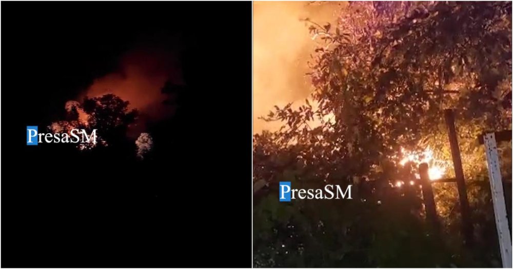 VIDEO. Șură lovită de trăsnet în județul Satu Mare. Anexa s-a făcut scrum. Intervenție dificilă a pompierilor sătmăreni