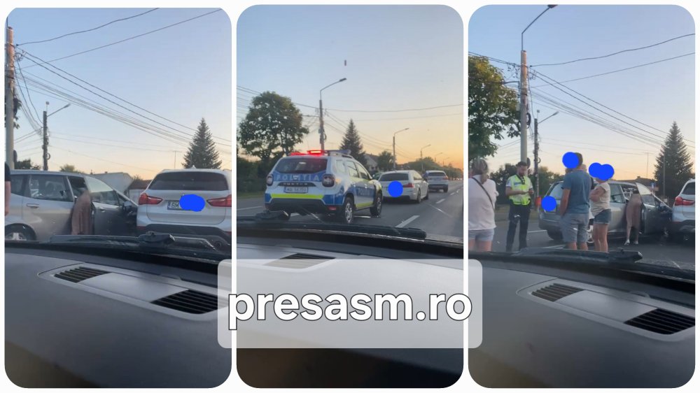 VIDEO. Accident în lanț pe Drumul Careiului, în municipiul Satu Mare