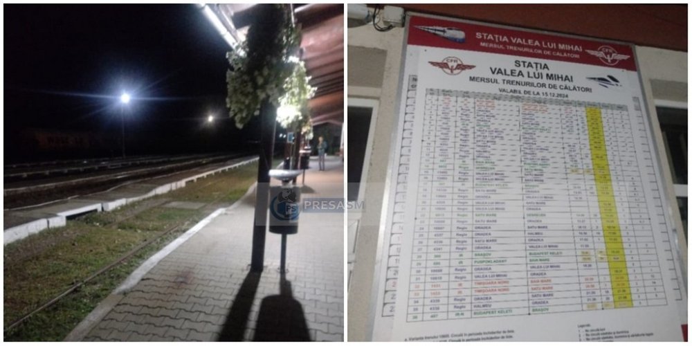 FOTO. O familie din Satu Mare, cu un copil bolnav, ținută ore în frig în gară. Trenul a avut întârziere