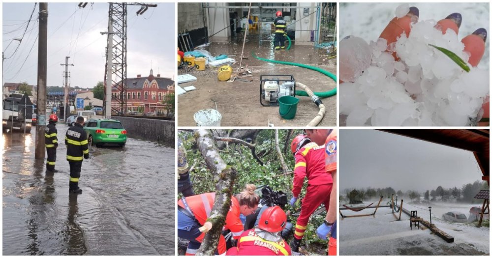FOTO/VIDEO. Furtunile au făcut ravagii în țară după valul de caniculă