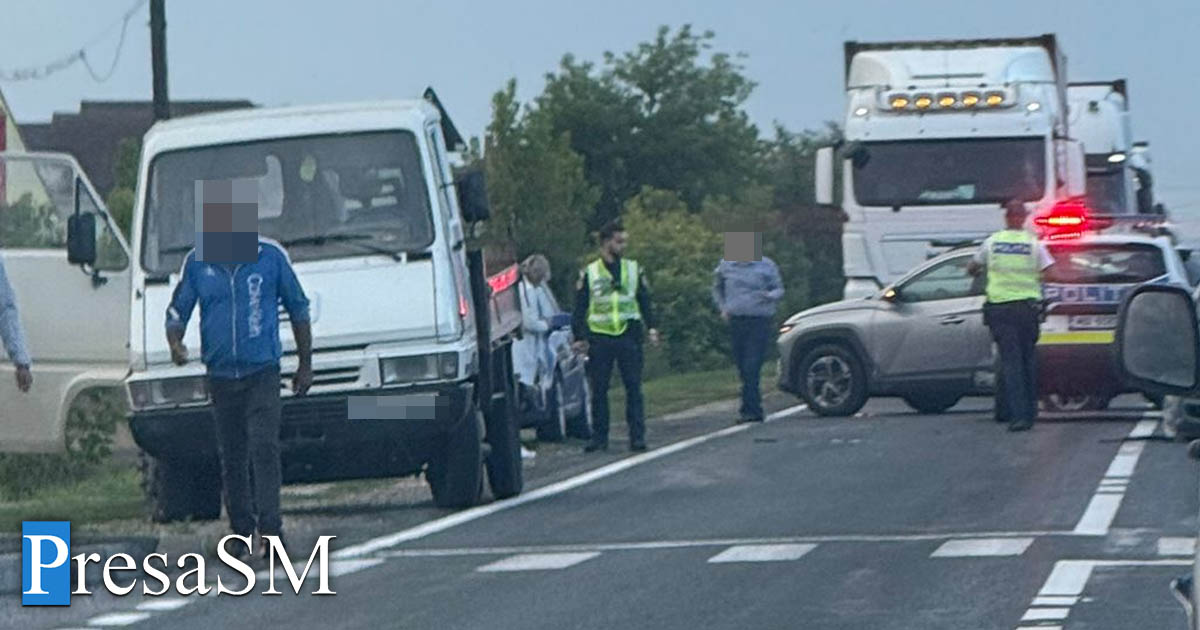 FOTO. Accident rutier în lanț pe B-dul Lucian Blaga din Satu Mare. Trafic afectat parțial