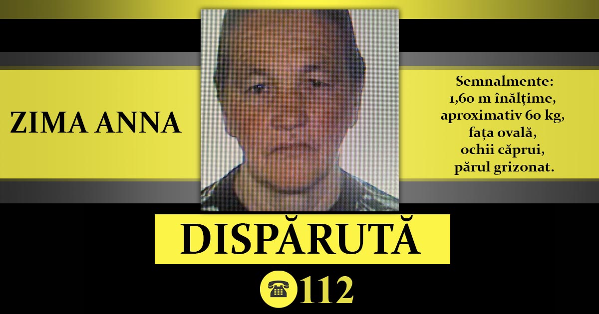 FOTO. Bunicuță bolnavă dispărută din Medieșu Aurit – Poliția cere sprijinul populației