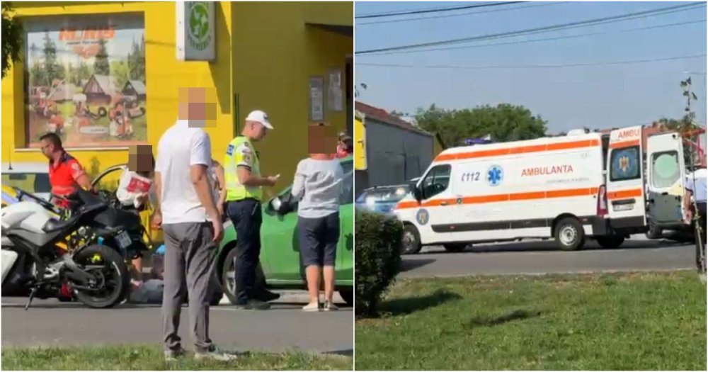 FOTO. Accident în municipiul Satu Mare. Femeie lovită de mașină pe bulevardul Cloșca