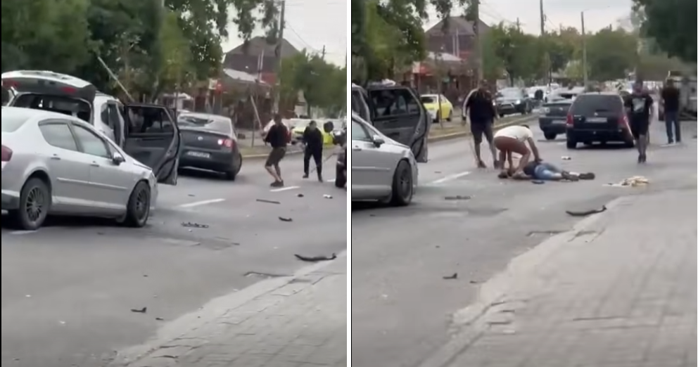 VIDEO. Un mort și mai mulți răniți după un conflict cu bâte și topoare ÎN TRAFIC!