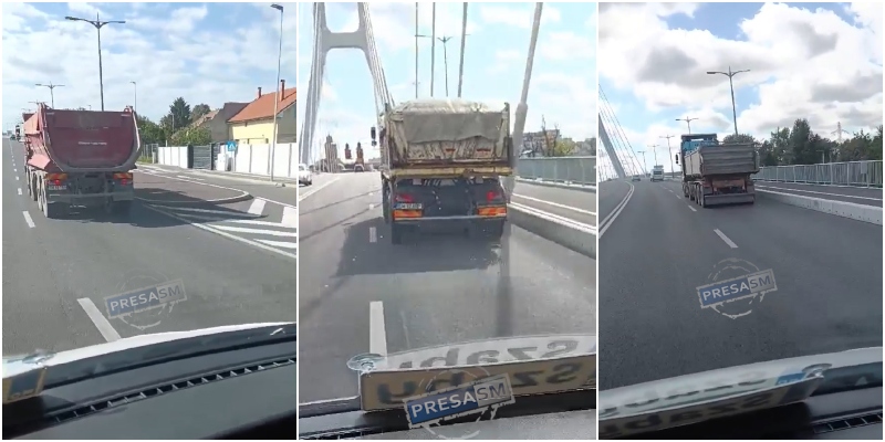 VIDEO. Poliția Locală, controale pe Podul Transilvania, la camioane. Majoritatea au avize legale