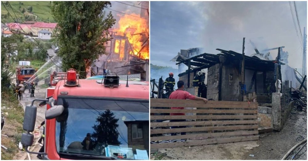 FOTO. Incendiu devastator într-un județ din țară. Zeci de oameni au rămas fără un acoperiș deasupra capului