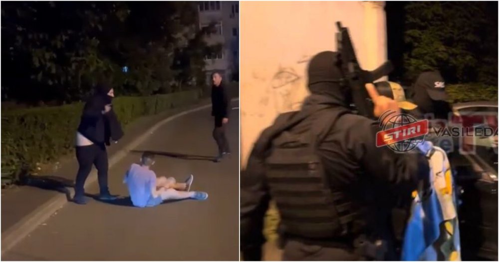 FOTO. Un tânăr a semănat teroare într-un cartier din Baia Mare. Intervenție cu mascați
