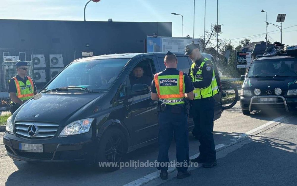 FOTO. Filtre ale polițiștilor români și maghiari în zona graniței cu Ungaria. Amenzi de zeci de mii de lei