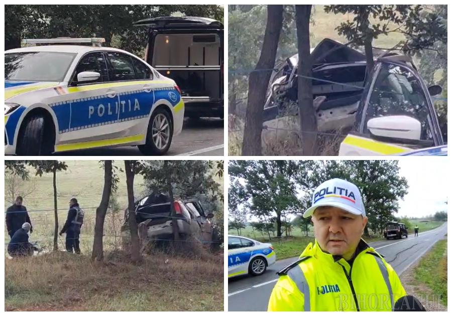 VIDEO. Accident cu doi morți, mașina s-a lovit de un copac. Tragedie în județul vecin