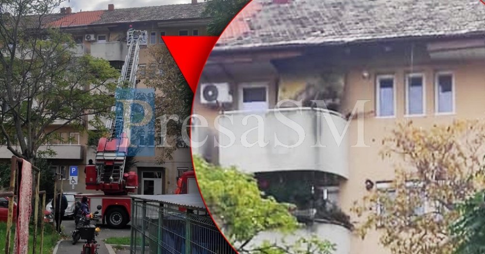 FOTO. Intervenție a pompierilor într-un cartier din Satu Mare. Pericol pentru trecători