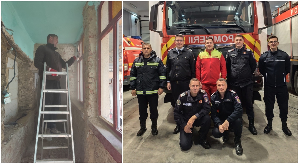 FOTO. Ce oameni! După ce au stins incendiul, pompierii au reconstruit casa unei mame cu 3 copii