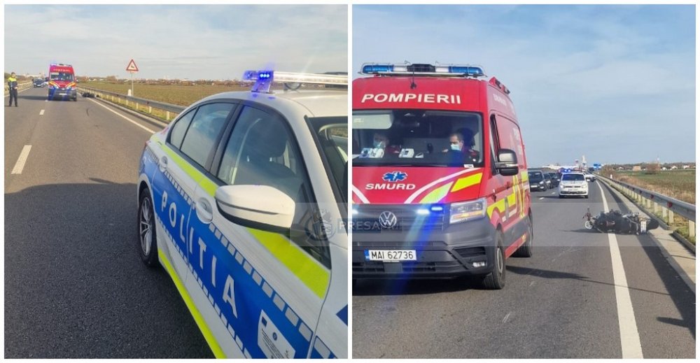 FOTO. A vrut să evite o mașină, dar a lovit parapetul. Victimă pe centura Sătmarului